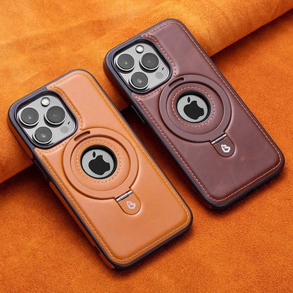 Leather Magnetic Bracket Anti Drop Protective Case