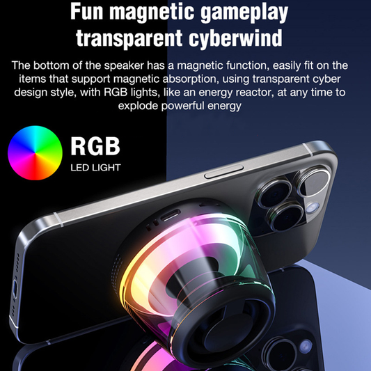 Magnetic Speaker Phone Holder Portable RGB Light Bluetooth